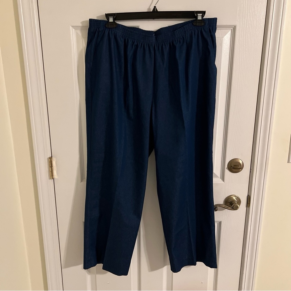 Alfred Dunner pull on blue pants size 18W NWT stretch proportioned medium